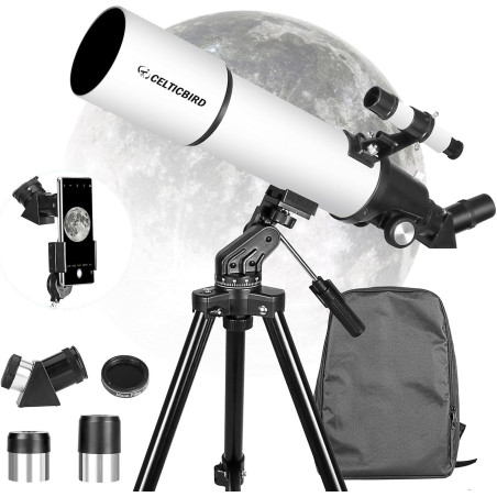 Telescopio Misilmp 70mm/300mm blanco para principiantes en astronomía